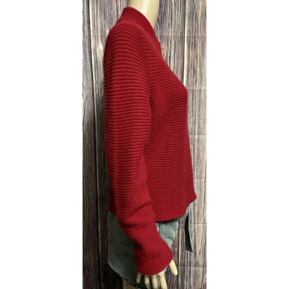 Daniel Bishop L Red 100 % Cashmere Zip Front Sweater Cardigan - Picture 4 of 7